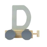 JeP kids houten treinletter D-silver