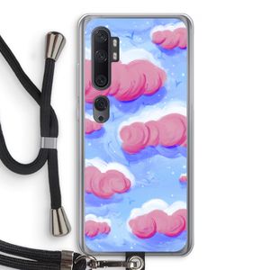 Roze wolken met vogels: Xiaomi Mi Note 10 Pro Transparant Hoesje met koord