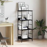 Boekenkast Zwart eiken 50 x 33 x 117.5 cm Bewerkt hout