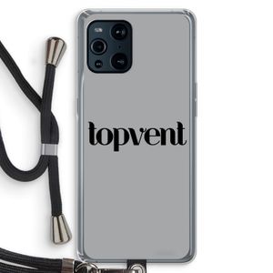 Topvent Grijs Zwart: Oppo Find X3 Pro Transparant Hoesje met koord