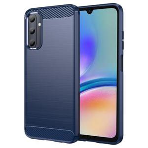 Samsung Galaxy A05s Geborsteld TPU Hoesje - Koolstofvezel - Blauw