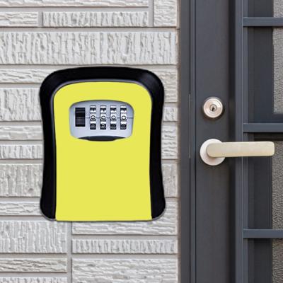 Wachtwoord lock metalen opbergdoos deur veiligheid vak muur kabinet sleutel veiligheid box (geel)