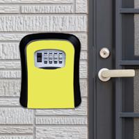 Wachtwoord lock metalen opbergdoos deur veiligheid vak muur kabinet sleutel veiligheid box (geel)
