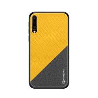 PINWUYO eert serie schokbestendige PC + TPU beschermhoes voor Galaxy A50 (geel)