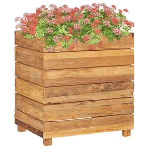 VidaXL Plantenbak verhoogd 50x40x55 cm gerecycled teakhout en staal