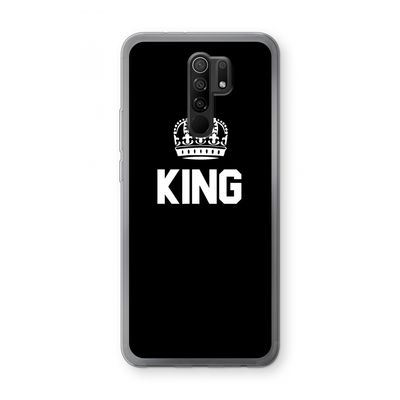 King zwart: Xiaomi Redmi 9 Transparant Hoesje