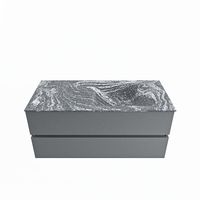 MONDIAZ VICA-DLUX 110cm badmeubel onderkast Plata 2 lades. Inbouw wastafel CLOUD rechts 1 kraangat, kleur Lava. - thumbnail