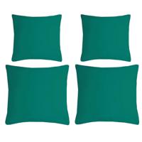 Stof Textile sierkussen Nelson - 4x - emerald groen - 2 formaten - polyester