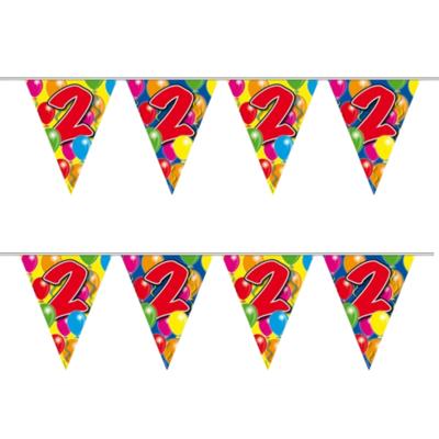 Leeftijd vlaggenlijn - 2x - 2 jaar - 10 meter - verjaardag versiering - vlaggetjes Leeftijd vlaggenlijn - 2x - 2 jaar - 10 meter - verjaardag versiering - vlaggetjes