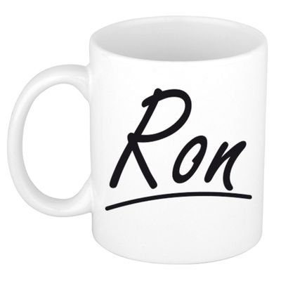 Naam cadeau mok / beker Ron met sierlijke letters 300 ml Naam cadeau mok / beker Ron met sierlijke letters 300 ml