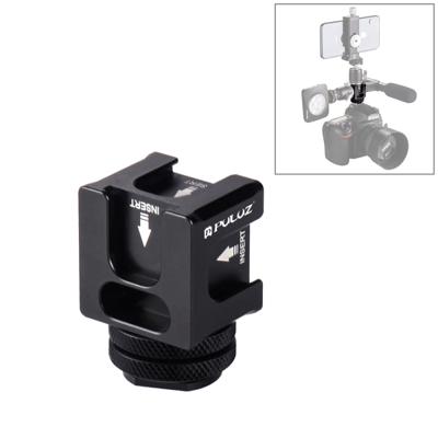 PULUZ 4-Head Hot Shoe mount adapter microfoon Flash Light aluminiumlegering houder beugel