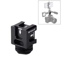 PULUZ 4-Head Hot Shoe mount adapter microfoon Flash Light aluminiumlegering houder beugel