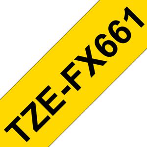 Brother Originele TZe-FX661 flexibele ID label tapecassette – zwart op geel, breedte 36 mm
