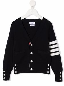 Thom Browne Kids cardigan à rayures - Bleu