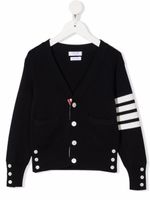 Thom Browne Kids cardigan à rayures - Bleu - thumbnail