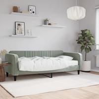 Slaapbank met matras 90x200 cm fluweel lichtgrijs