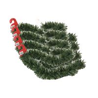 4x stuks kerstboom folie slingers/lametta guirlandes van 180 x 12 cm in de kleur glitter groen - thumbnail