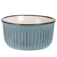 Soepkom Striped - blauw - 14 x 7 cm - keramiek - kommetjes - 500 ml