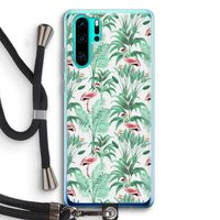 Flamingo bladeren: Huawei P30 Pro Transparant Hoesje met koord