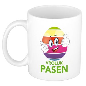 Vrolijk Pasen / paasei die duimen schuin opsteekt mok/ beker - Pasen mokken