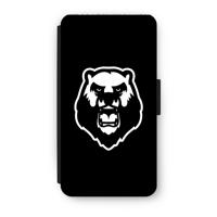 Angry Bear (black): iPhone XS Flip Hoesje - thumbnail