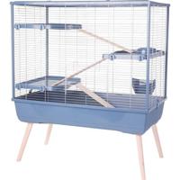 Verhoogde knaagdierenkooi - ZOLUX - Néolife - 3 niveaus voor konijnen - 99 x 54 x 114 cm - Blauw Verhoogde knaagdierenkooi - ZOLUX - Néolife - 3 niveaus voor konijnen - 99 x 54 x 114 cm - Blauw