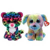 Ty - Knuffel - Beanie Boo's - Dotty Leopard & Max Dog