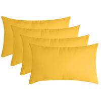 Stof Textile sierkussen Nelson - 4x - geel - 30 x 50 cm - bank kussens - polyester