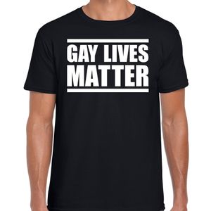 Gay lives matter anti homo discriminatie t-shirt zwart voor heren 2XL  -