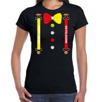 Carnaval stad Oeteldonk / Den Bosch bretels en strik verkleed shirt zwart voor dames - thumbnail