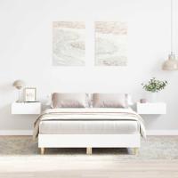 Bedframe zonder matras 140x190 cm spaanplaat wit