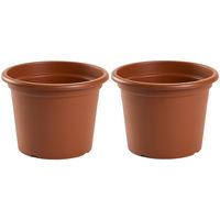 4x stuks bloempot terra cotta rond diameter 30 cm