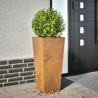 Plantenbak 35x35x75 cm weervast staal