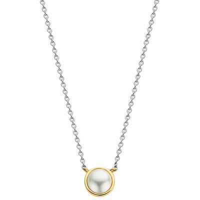 TI SENTO-Milano 34007YP Ketting Crystal Pearl zilver-parel goud- en zilverkleurig-wit 38-48 cm
