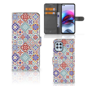 Motorola Moto G100 Bookcase Tiles Color