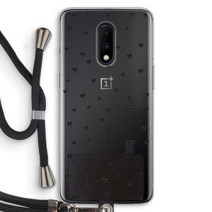 Kleine kattenkopjes: OnePlus 7 Transparant Hoesje met koord