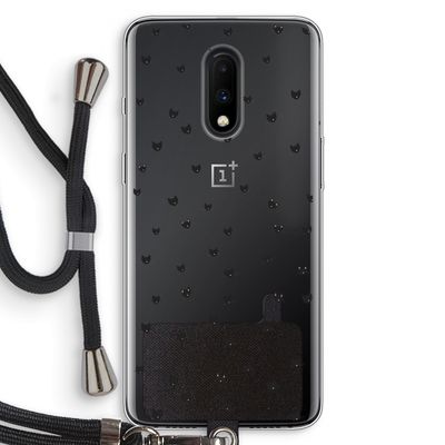 Kleine kattenkopjes: OnePlus 7 Transparant Hoesje met koord