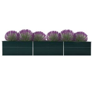 VidaXL Plantenbak verhoogd 480x80x77 cm gegalvaniseerd staal groen