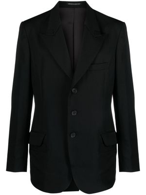Yohji Yamamoto blazer en laine à revers pointus - Noir