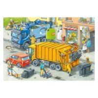 Ravensburger Legpuzzel vuilniswagen en sleepwagen, 2x24st.