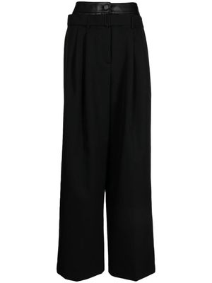 Juun.J pantalon court ample à couches superposées - Noir