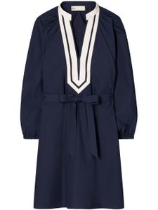 Tory Burch robe de plage ceinturée à col v - Bleu