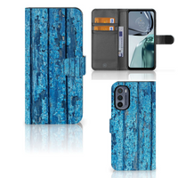 Motorola Moto G62 5G Book Style Case Wood Blue