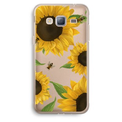Sunflower and bees: Samsung Galaxy J3 (2016) Transparant Hoesje