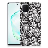 Samsung Galaxy Note 10 Lite TPU Case Black Flowers - thumbnail