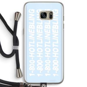 Hotline bling blue: Samsung Galaxy S7 Edge Transparant Hoesje met koord