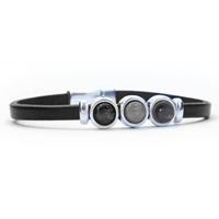 Qoss Zwarte Armband Milo Donker Grijs - Maat M