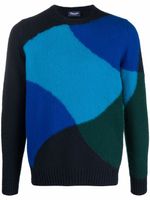 Drumohr pull colour block à col roulé - Bleu