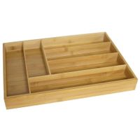 Set van 2x stuks bestekbakken bamboe hout 43 x 30 cm