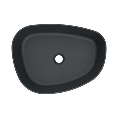 Waskom Arcqua Rocker Cast Marble 50x37 cm Organisch Links Mat Antraciet Arcqua